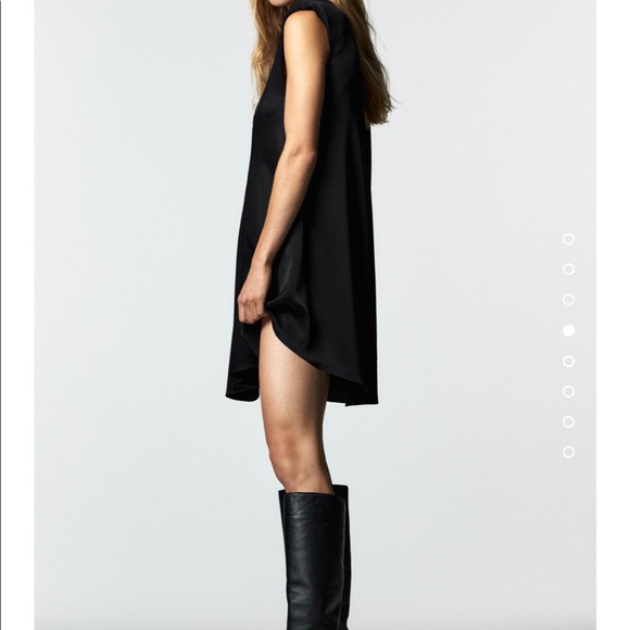 ZARA ASYMMETRICAL SATIN EFFECT DRESS sleeveless Size Xs NWT Black - Picture 4 of 8